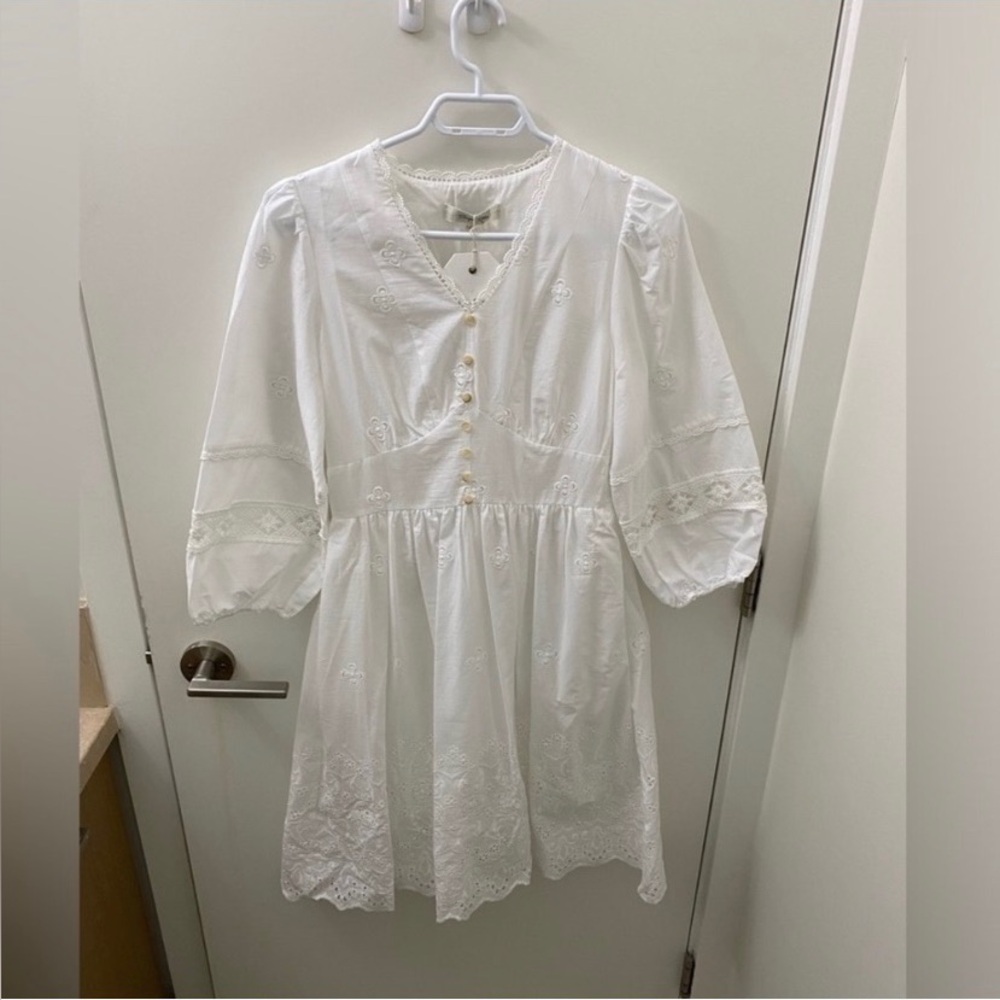 Retro style modest white dress NWT cottage core - Picture 3 of 5